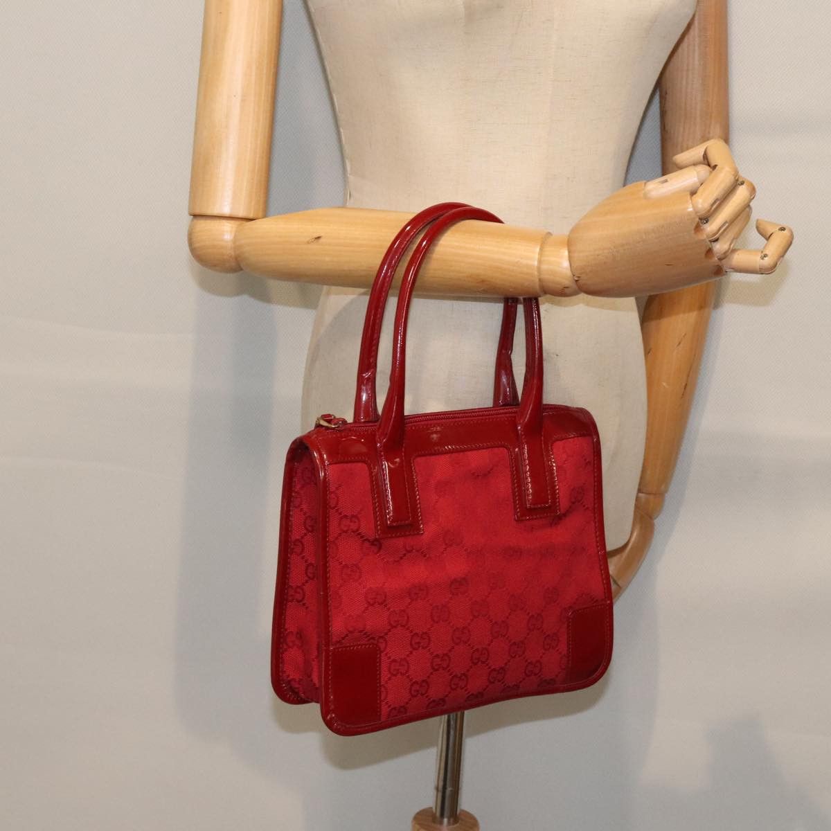 Gucci Pequin Red Canvas Handbag (Pre-Owned) Size ONE SIZE - 15 Thumbnail