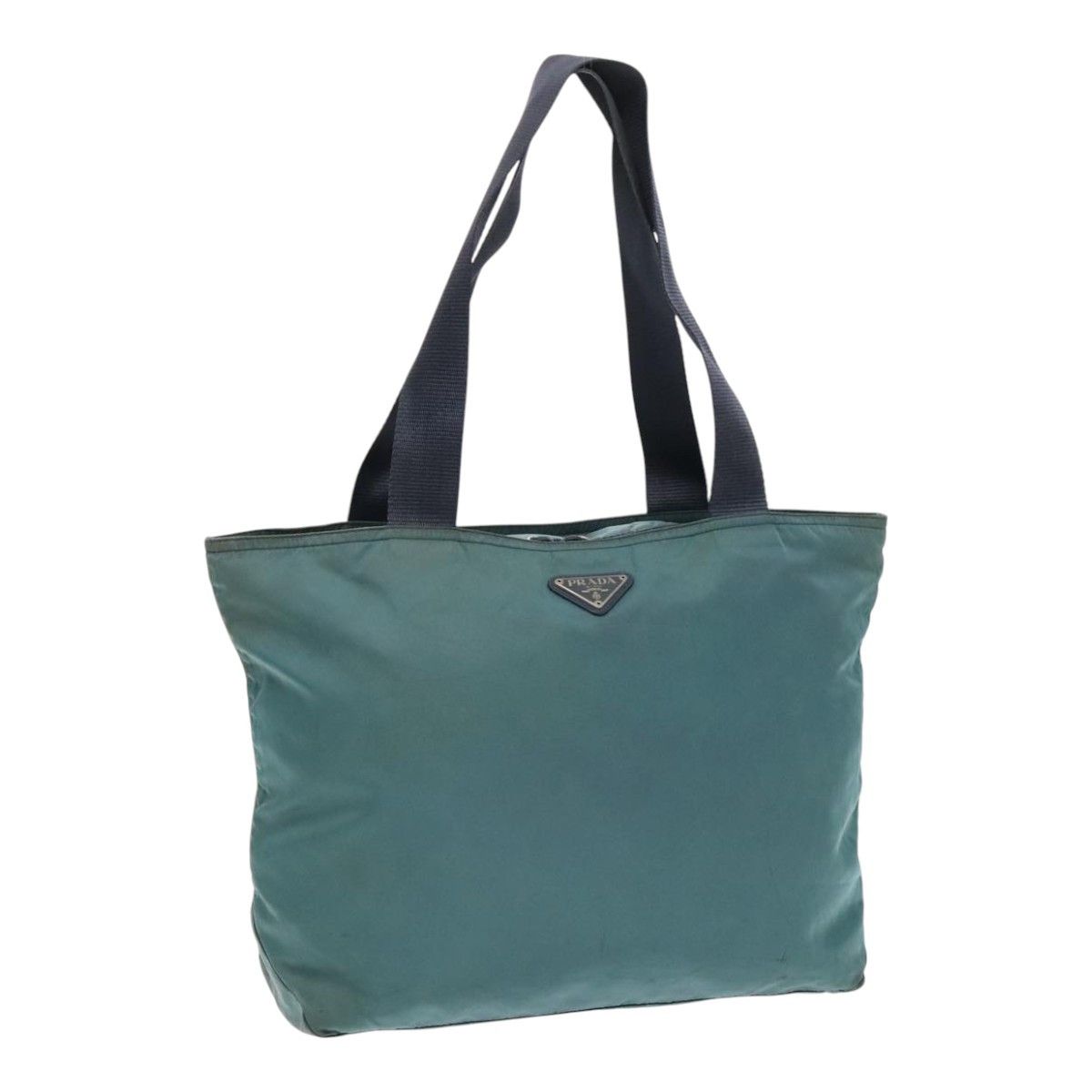 Prada Triangle Logo Blue Synthetic Tote Bag (Pre-Owned) Size ONE SIZE - 16 Thumbnail