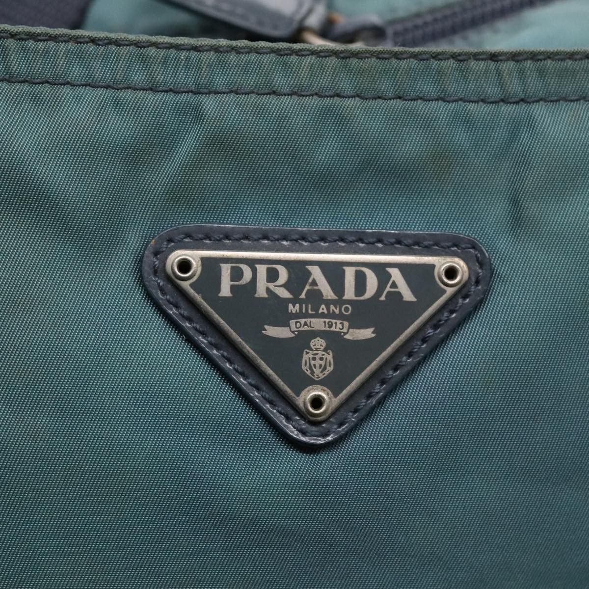 Prada Triangle Logo Blue Synthetic Tote Bag (Pre-Owned) Size ONE SIZE - 19 Thumbnail