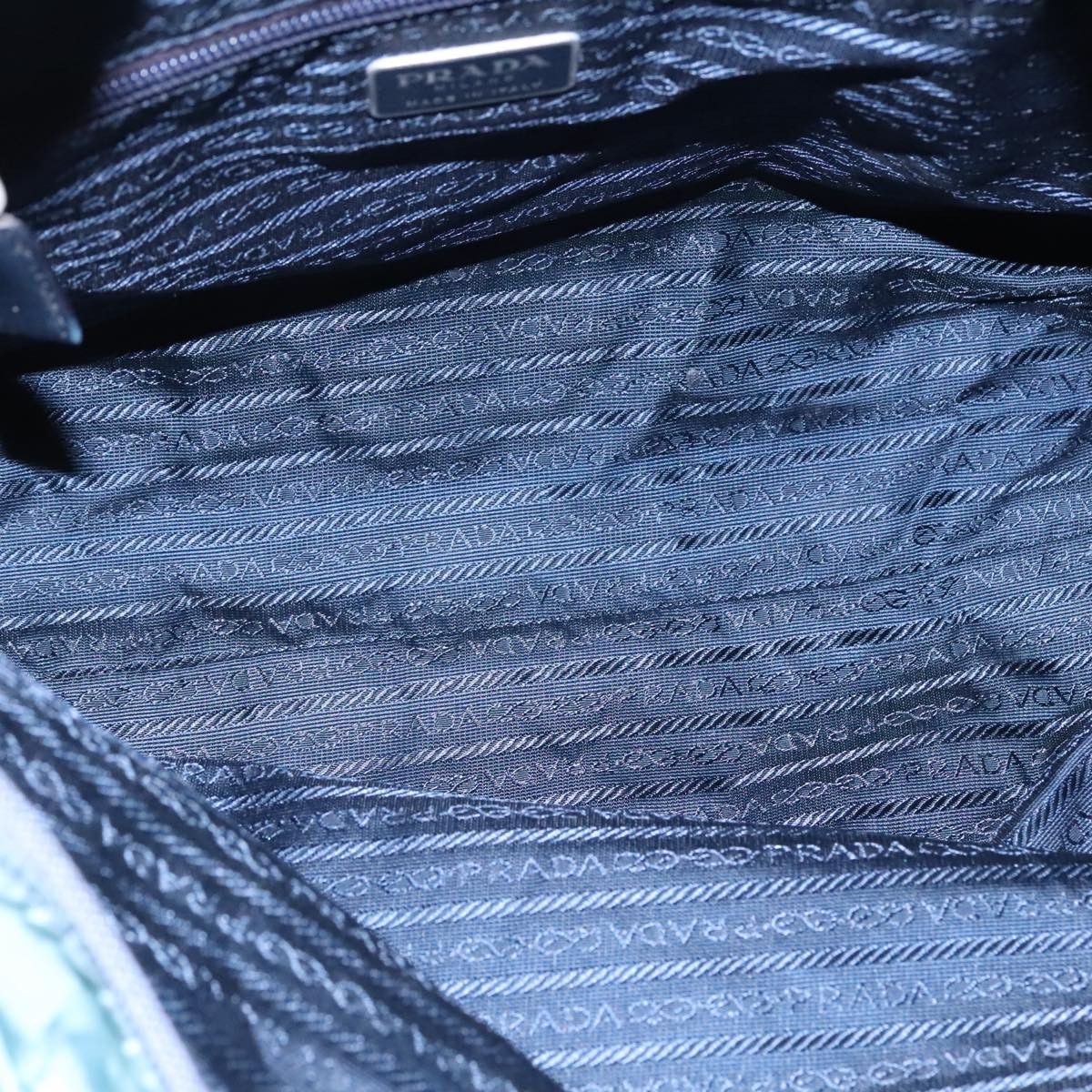 Prada Triangle Logo Blue Synthetic Tote Bag (Pre-Owned) Size ONE SIZE - 12 Thumbnail