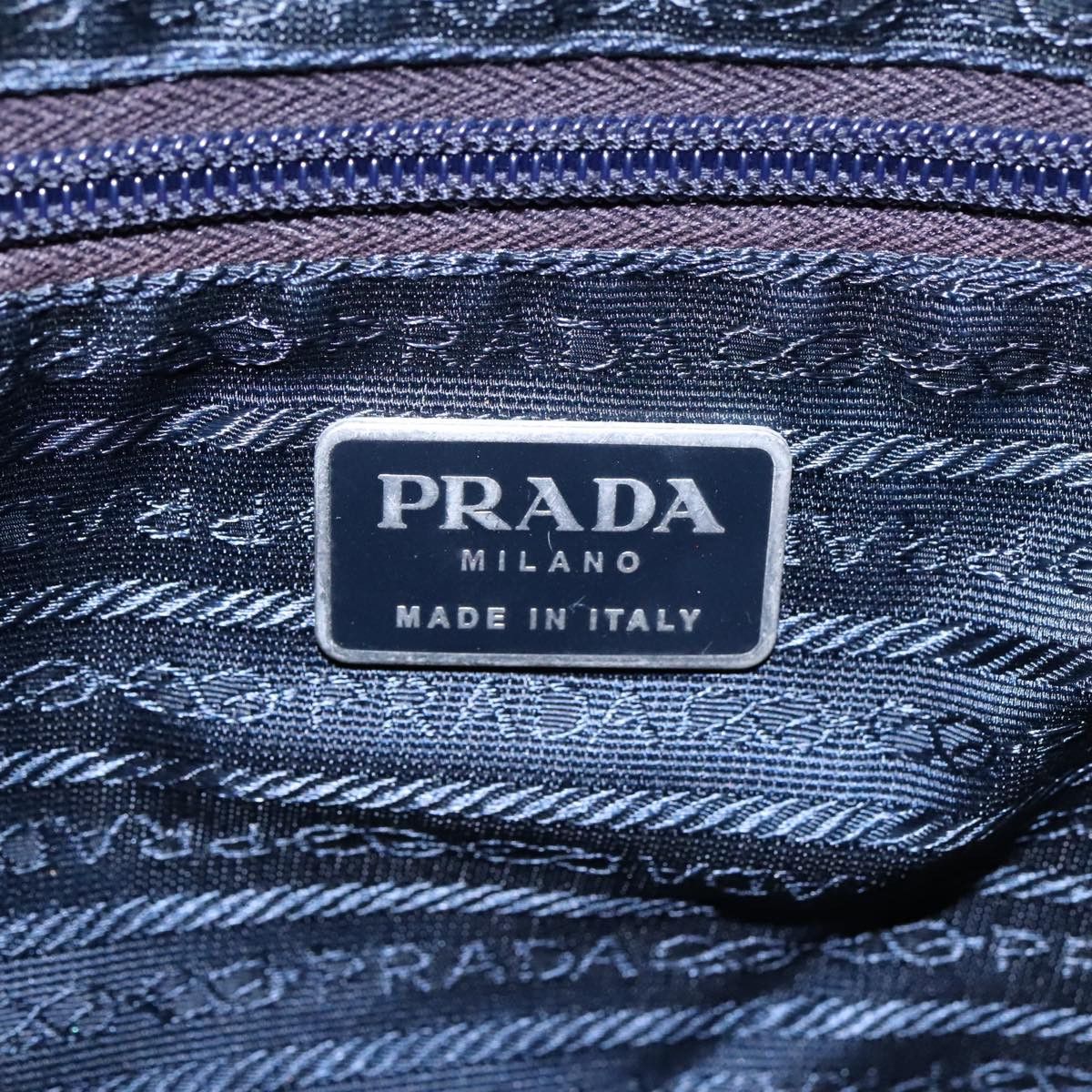Prada Triangle Logo Blue Synthetic Tote Bag (Pre-Owned) Size ONE SIZE - 14 Thumbnail