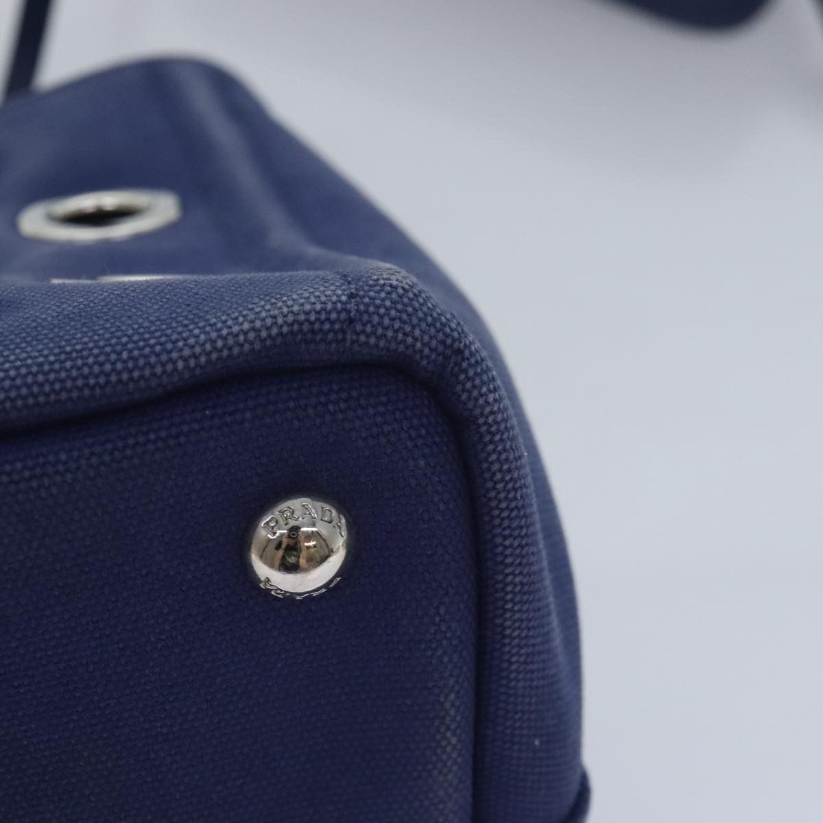 Prada Canapa Navy Canvas Handbag (Pre-Owned) Size ONE SIZE - 11 Thumbnail