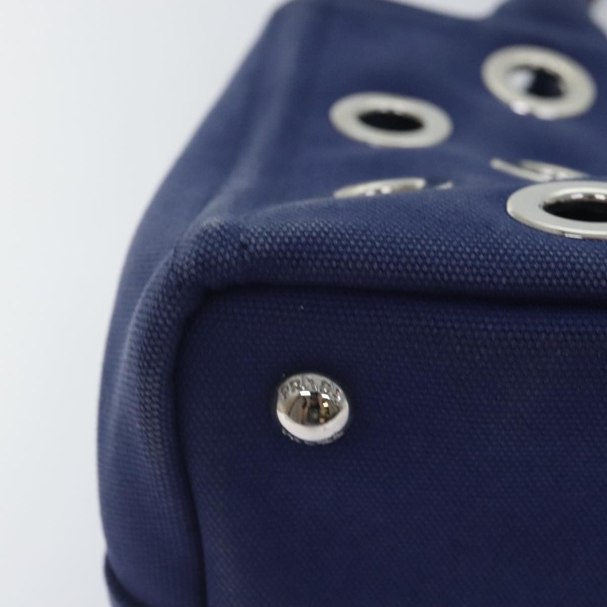 Prada Canapa Navy Canvas Handbag (Pre-Owned) Size ONE SIZE - 10 Thumbnail