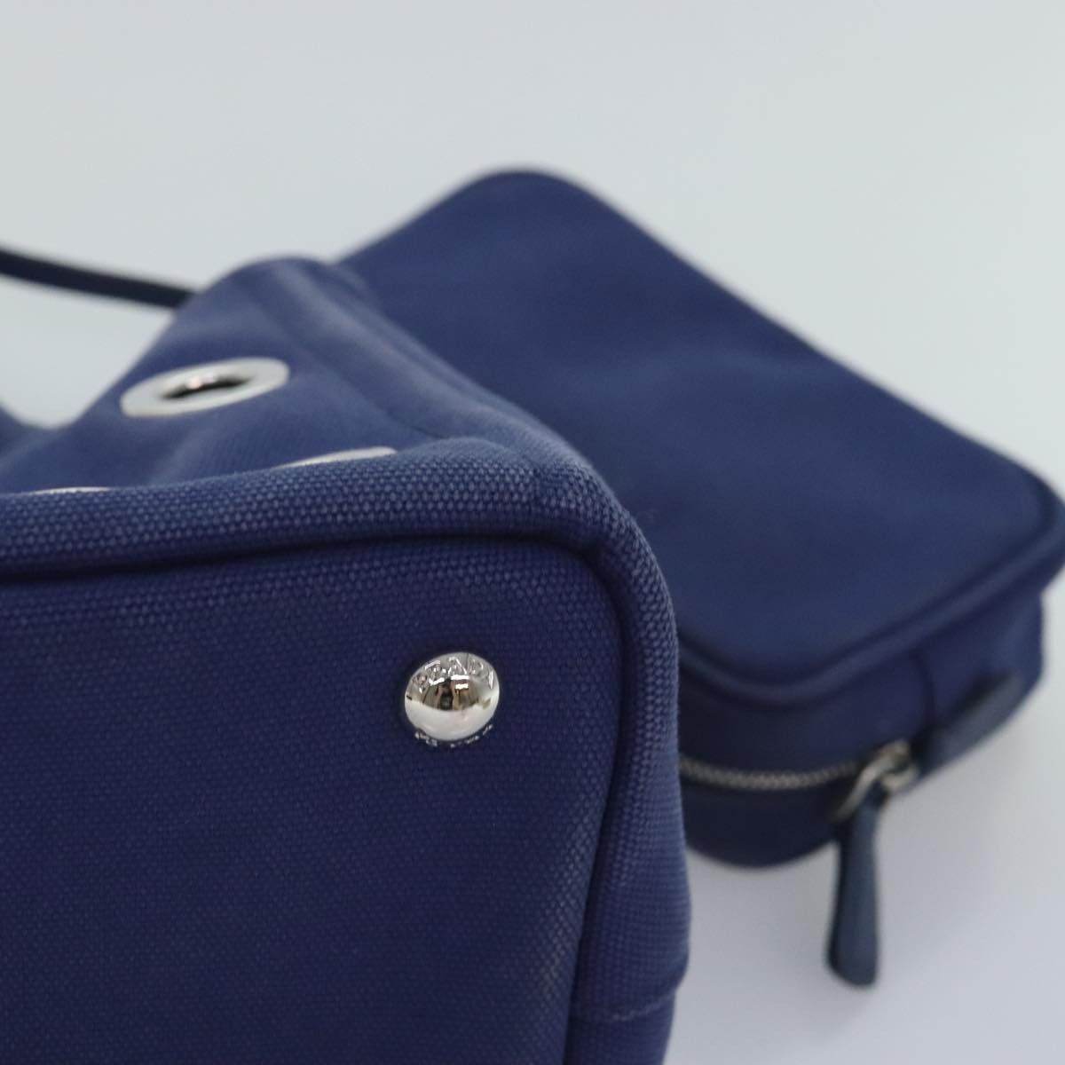 Prada Canapa Navy Canvas Handbag (Pre-Owned) Size ONE SIZE - 9 Thumbnail