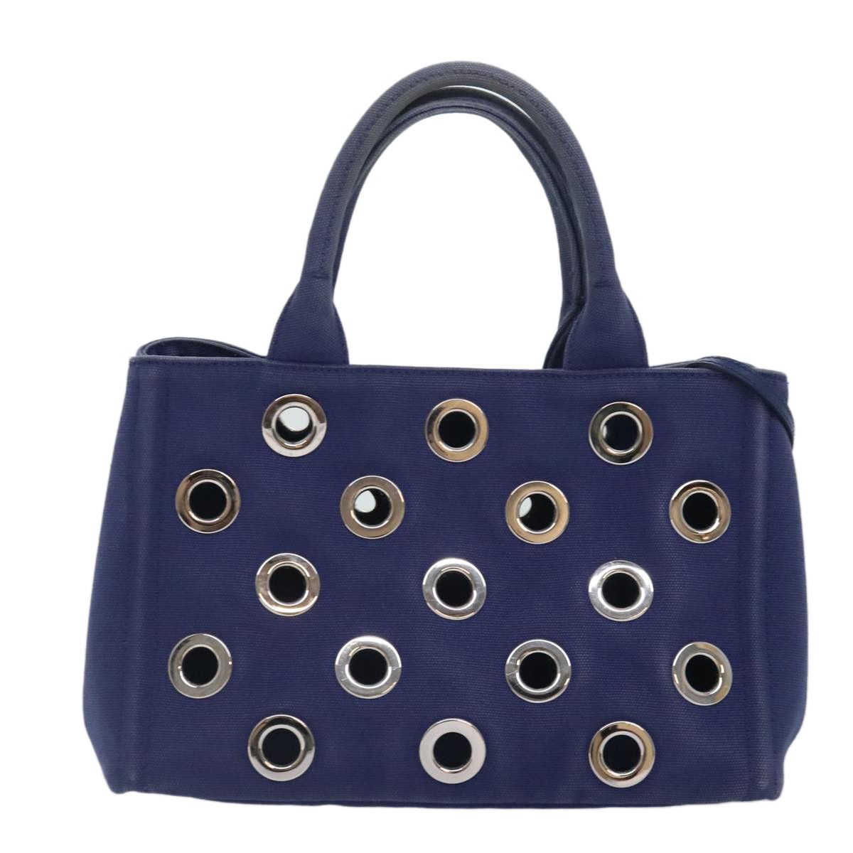 Prada Canapa Navy Canvas Handbag (Pre-Owned) Size ONE SIZE - 2 Thumbnail