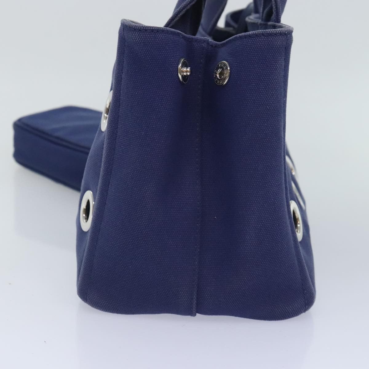 Prada Canapa Navy Canvas Handbag (Pre-Owned) Size ONE SIZE - 3 Thumbnail