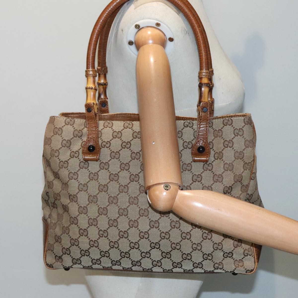 Gucci Bamboo Beige Canvas Tote Bag (Pre-Owned) Size ONE SIZE - 17 Thumbnail