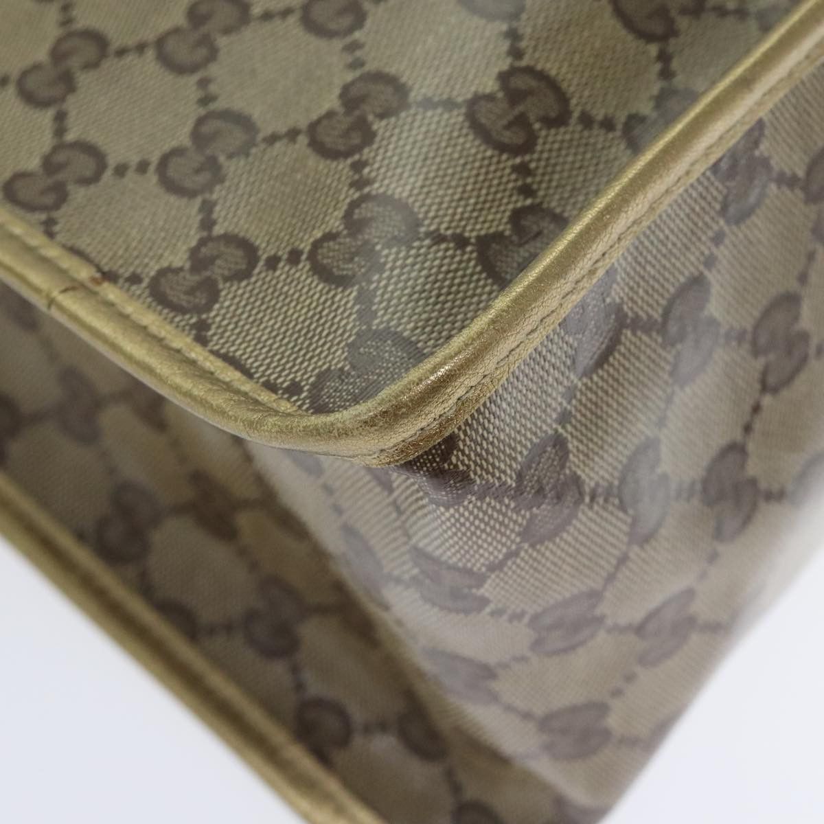 Gucci Gg Crystal Gold Canvas Handbag (Pre-Owned) Size ONE SIZE - 17 Thumbnail