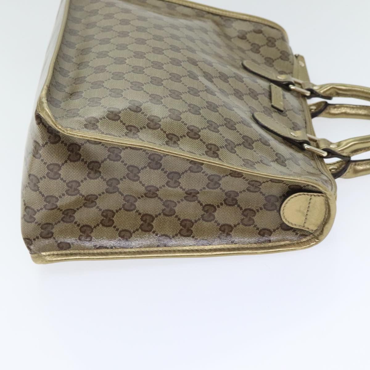 Gucci Gg Crystal Gold Canvas Handbag (Pre-Owned) Size ONE SIZE - 3 Thumbnail