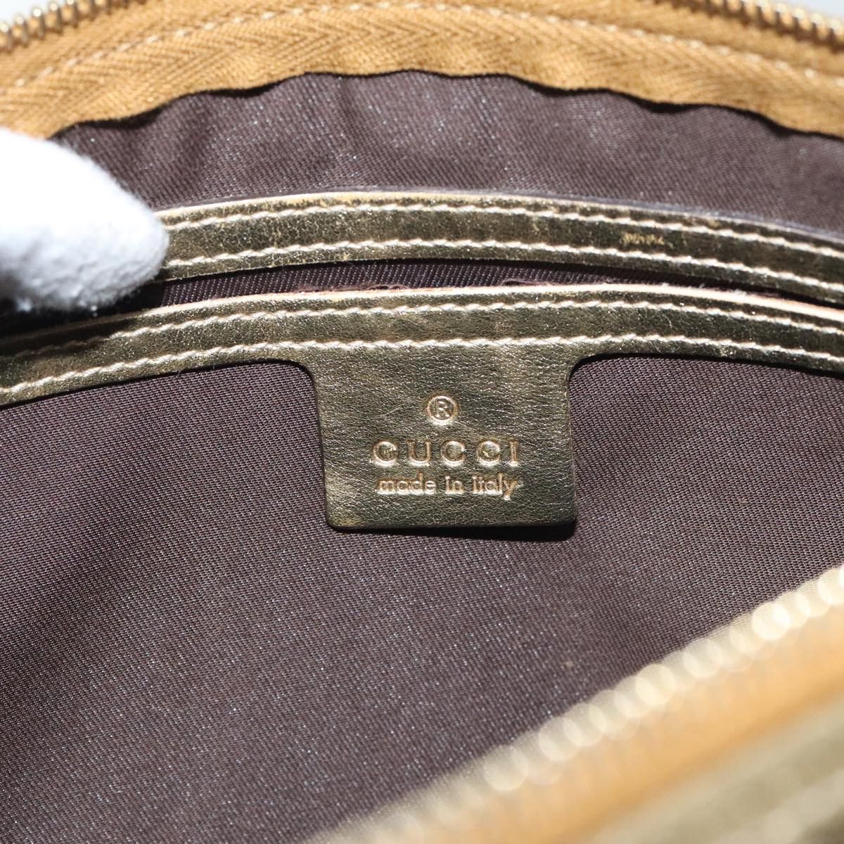 Gucci Gg Crystal Gold Canvas Handbag (Pre-Owned) Size ONE SIZE - 9 Thumbnail