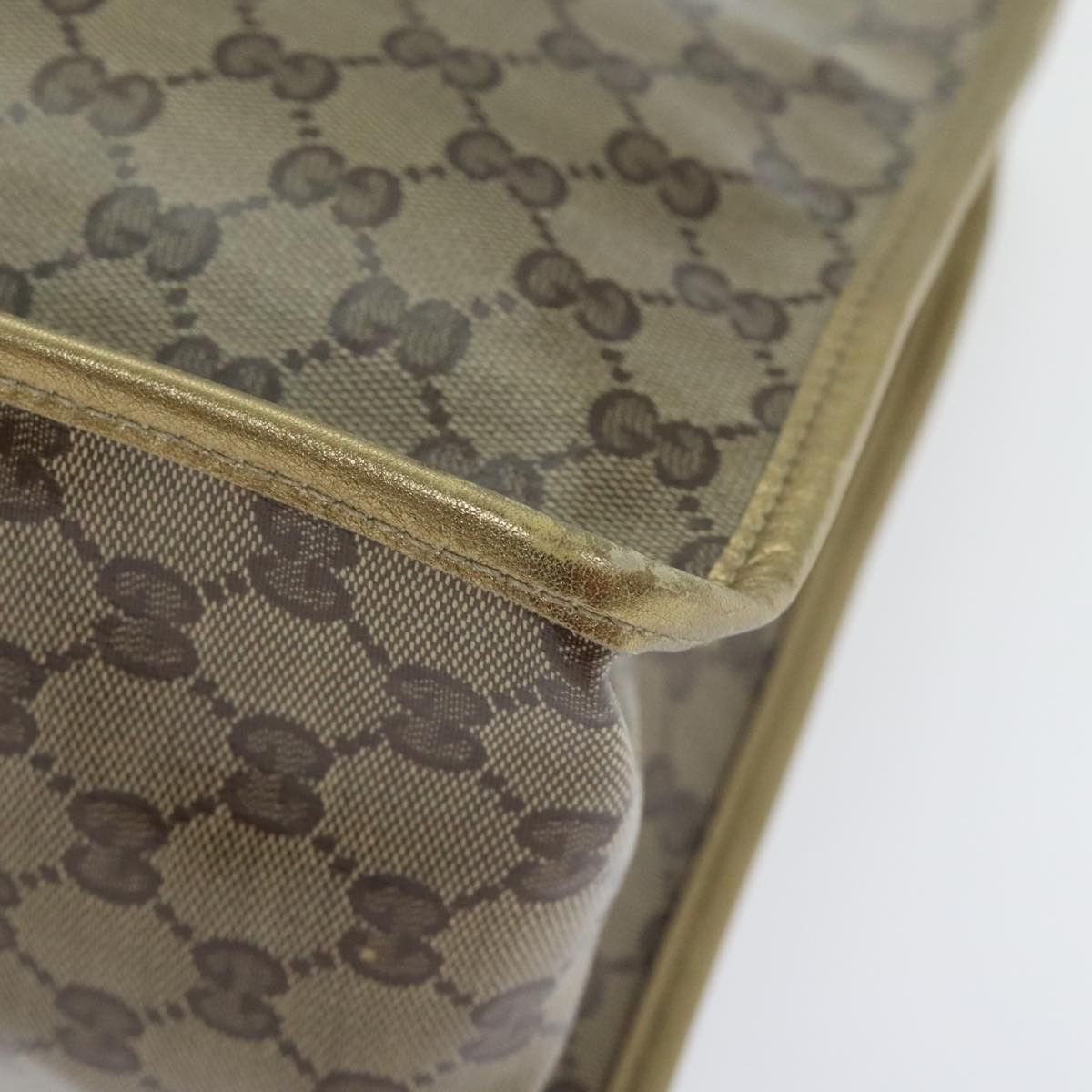 Gucci Gg Crystal Gold Canvas Handbag (Pre-Owned) Size ONE SIZE - 16 Thumbnail
