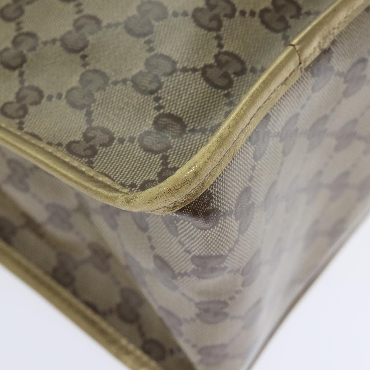 Gucci Gg Crystal Gold Canvas Handbag (Pre-Owned) Size ONE SIZE - 18 Thumbnail