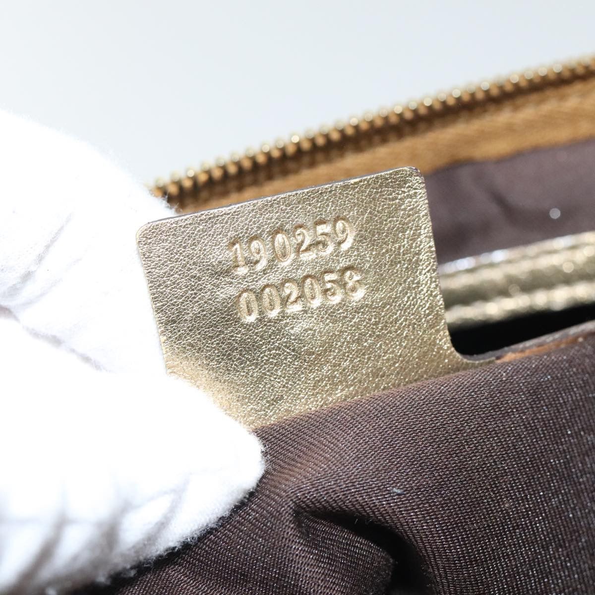 Gucci Gg Crystal Gold Canvas Handbag (Pre-Owned) Size ONE SIZE - 8 Thumbnail