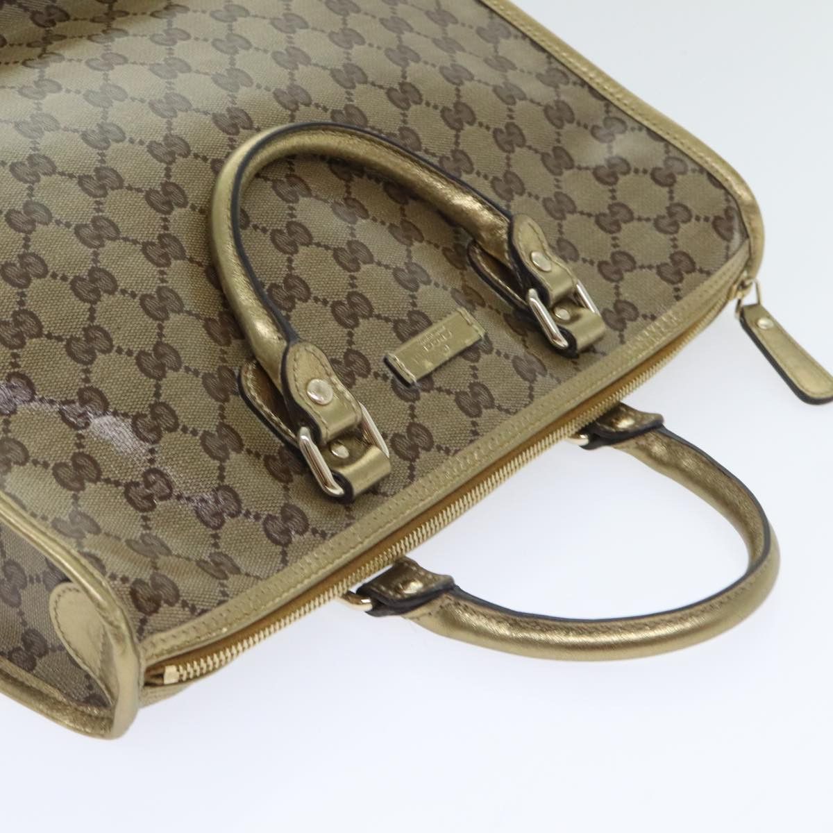 Gucci Gg Crystal Gold Canvas Handbag (Pre-Owned) Size ONE SIZE - 14 Thumbnail