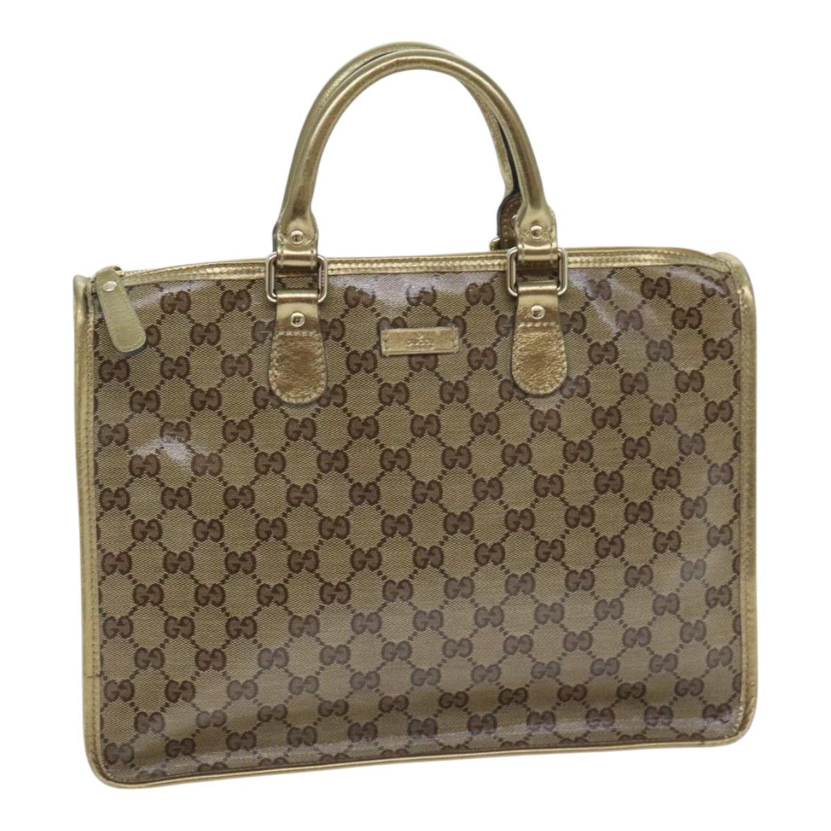 Gucci Gg Crystal Gold Canvas Handbag (Pre-Owned) Size ONE SIZE - 12 Thumbnail