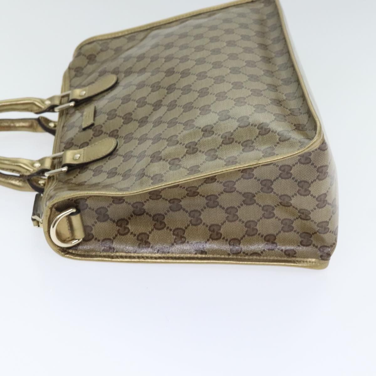 Gucci Gg Crystal Gold Canvas Handbag (Pre-Owned) Size ONE SIZE - 13 Thumbnail