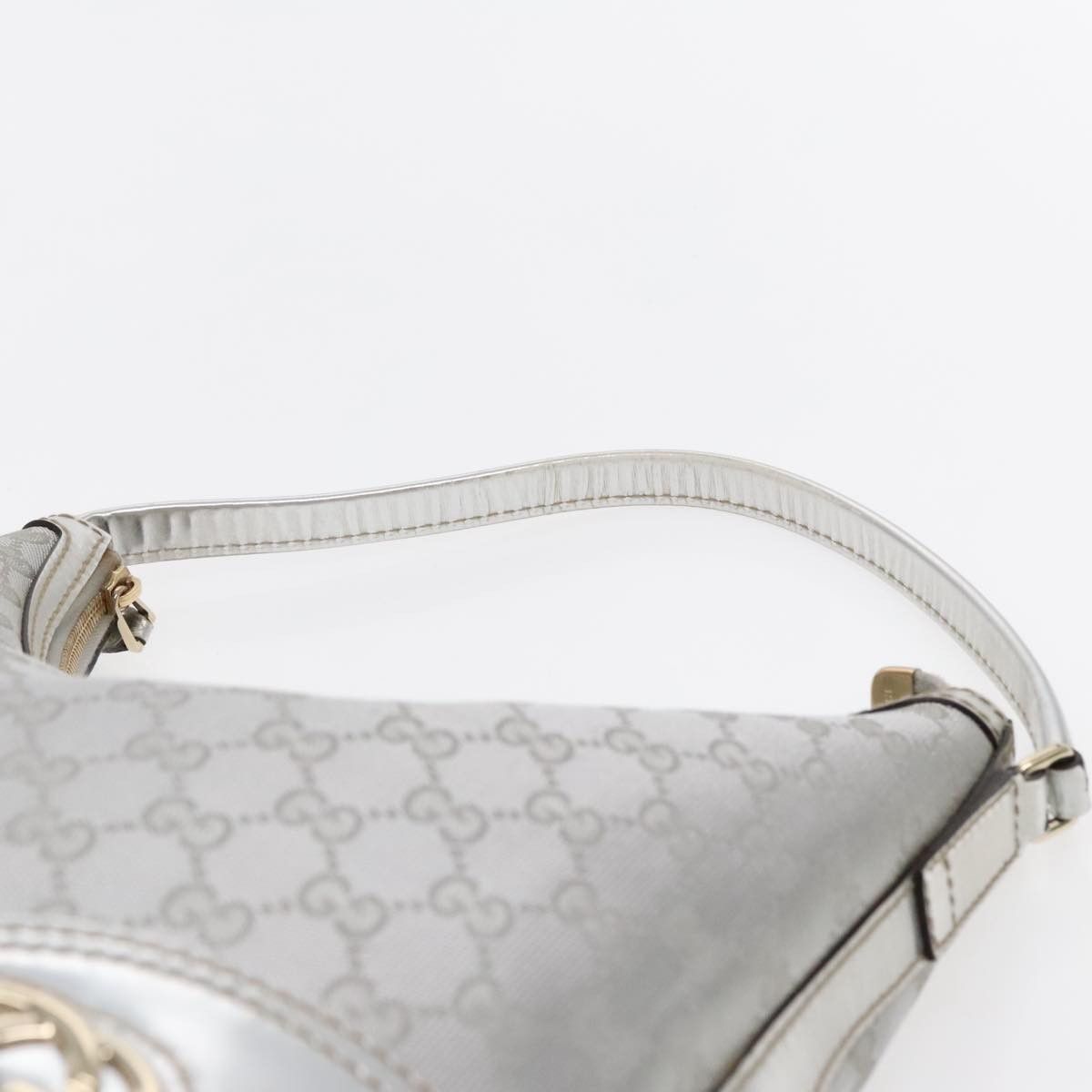 Gucci Hobo Silver Canvas Shoulder Bag (Pre-Owned) Size ONE SIZE - 6 Thumbnail