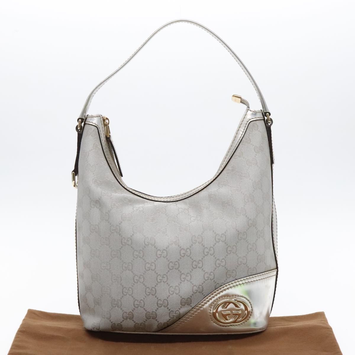 Gucci Hobo Silver Canvas Shoulder Bag (Pre-Owned) Size ONE SIZE - 15 Thumbnail