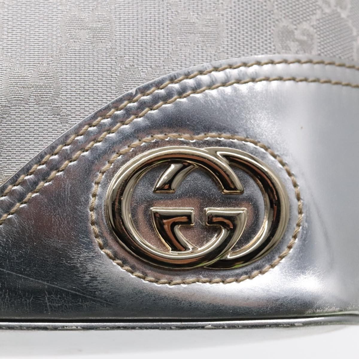Gucci Hobo Silver Canvas Shoulder Bag (Pre-Owned) Size ONE SIZE - 20 Thumbnail