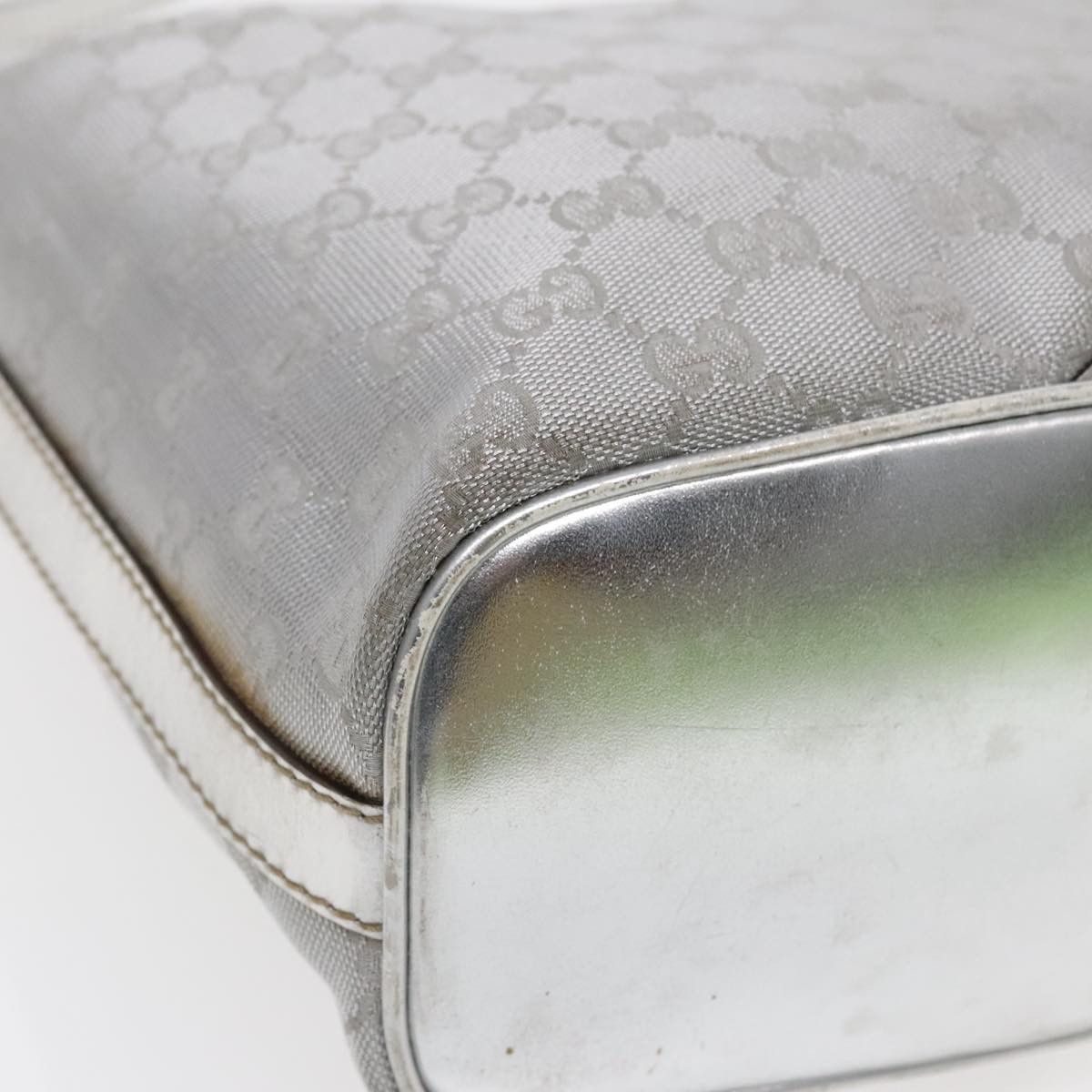 Gucci Hobo Silver Canvas Shoulder Bag (Pre-Owned) Size ONE SIZE - 8 Thumbnail