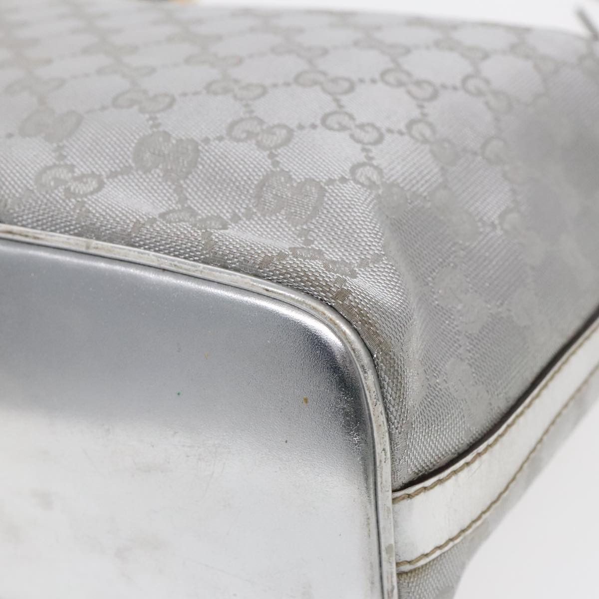 Gucci Hobo Silver Canvas Shoulder Bag (Pre-Owned) Size ONE SIZE - 9 Thumbnail
