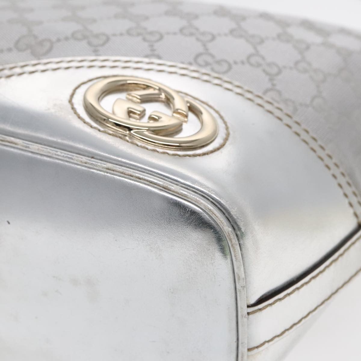 Gucci Hobo Silver Canvas Shoulder Bag (Pre-Owned) Size ONE SIZE - 7 Thumbnail