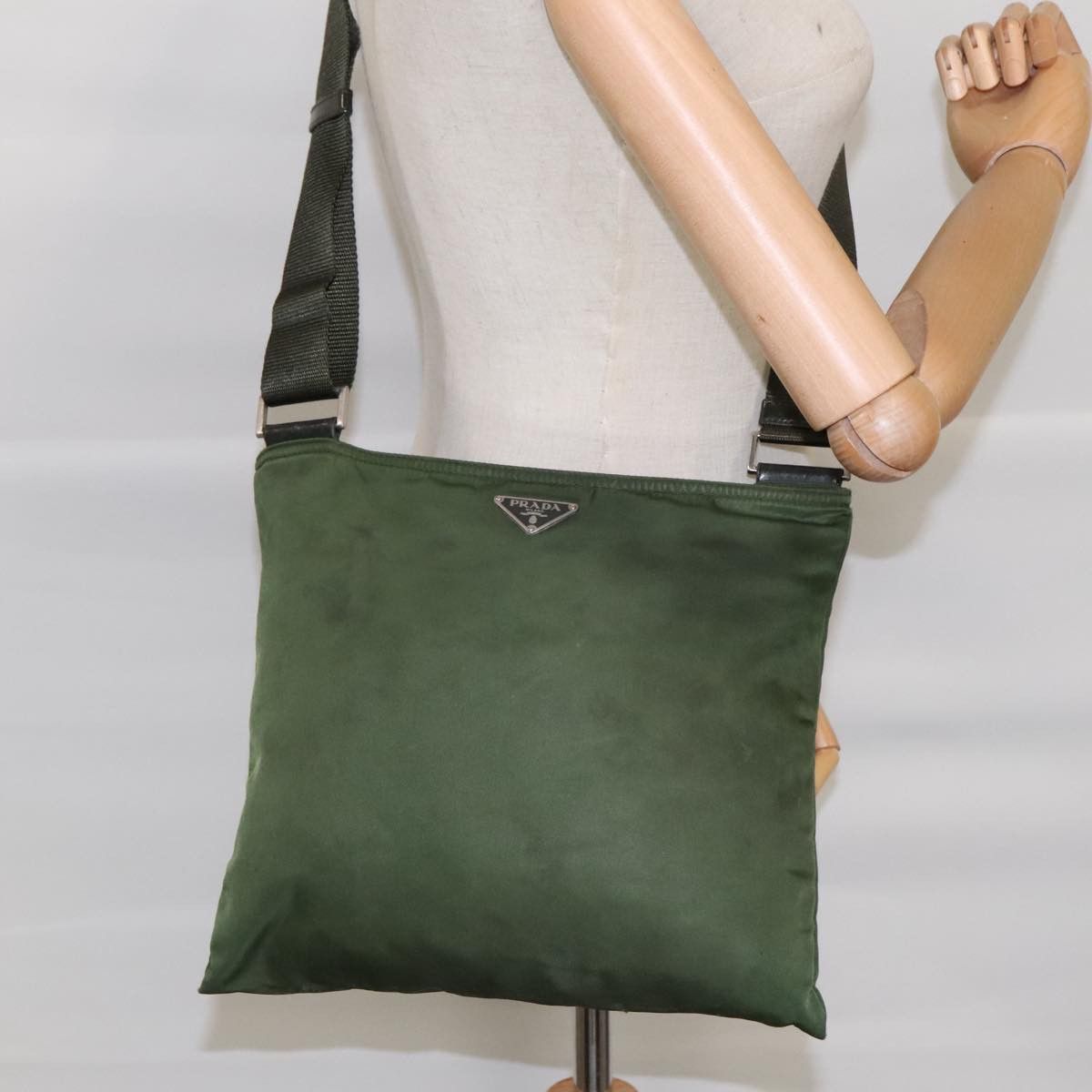 Prada Re-Nylon Khaki Canvas Shoulder Bag (Pre-Owned) Size ONE SIZE - 15 Thumbnail