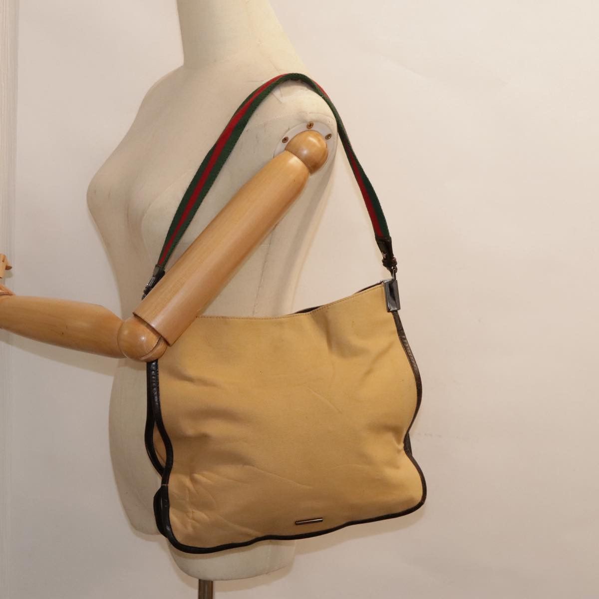 Gucci Beige Canvas Shoulder Bag (Pre-Owned) Size ONE SIZE - 13 Thumbnail