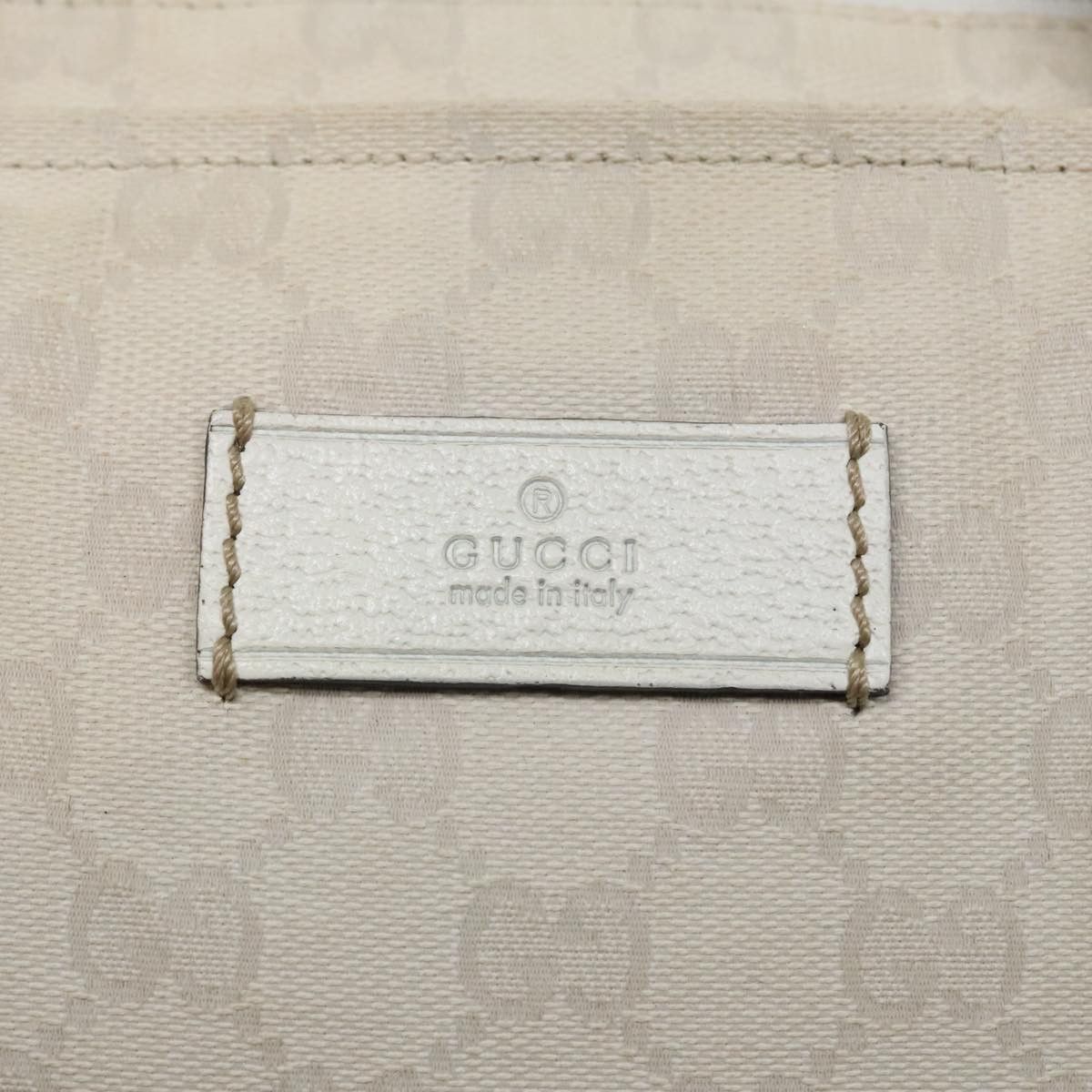 Gucci Sherry White Canvas Tote Bag (Pre-Owned) Size ONE SIZE - 20 Thumbnail