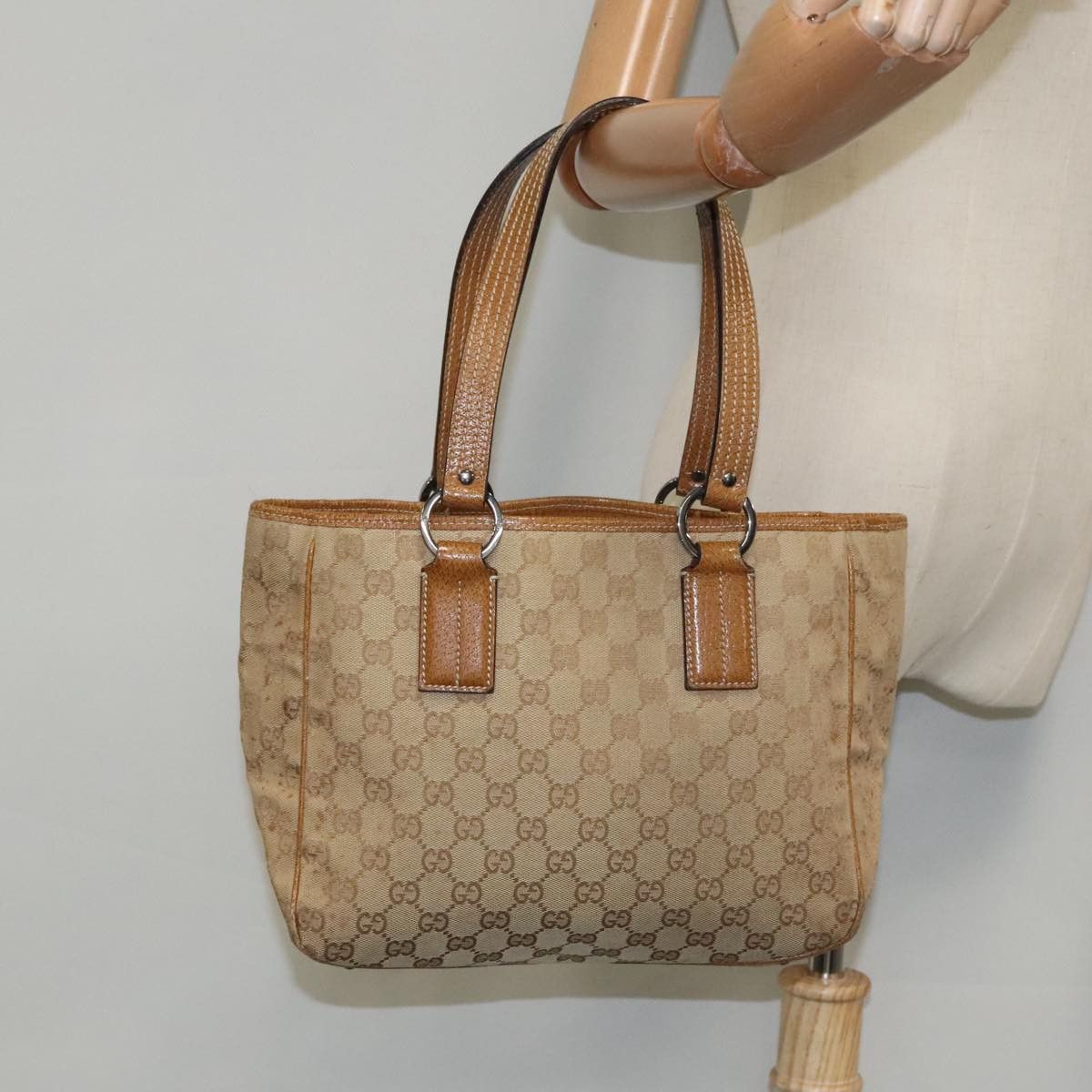 Gucci -- Brown Canvas Handbag (Pre-Owned) Size ONE SIZE - 11 Thumbnail