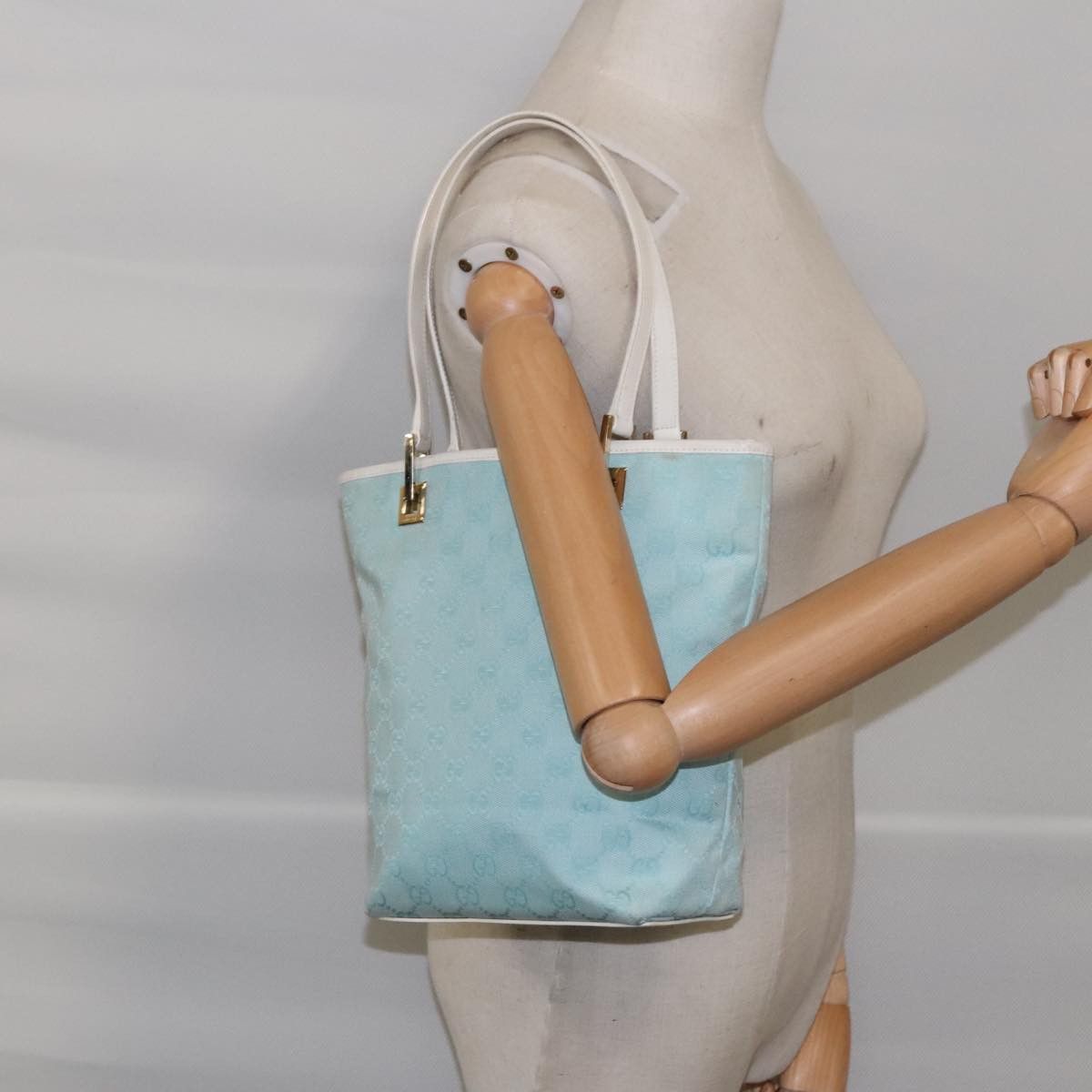 Gucci Blue Canvas Tote Bag (Pre-Owned) Size ONE SIZE - 14 Thumbnail