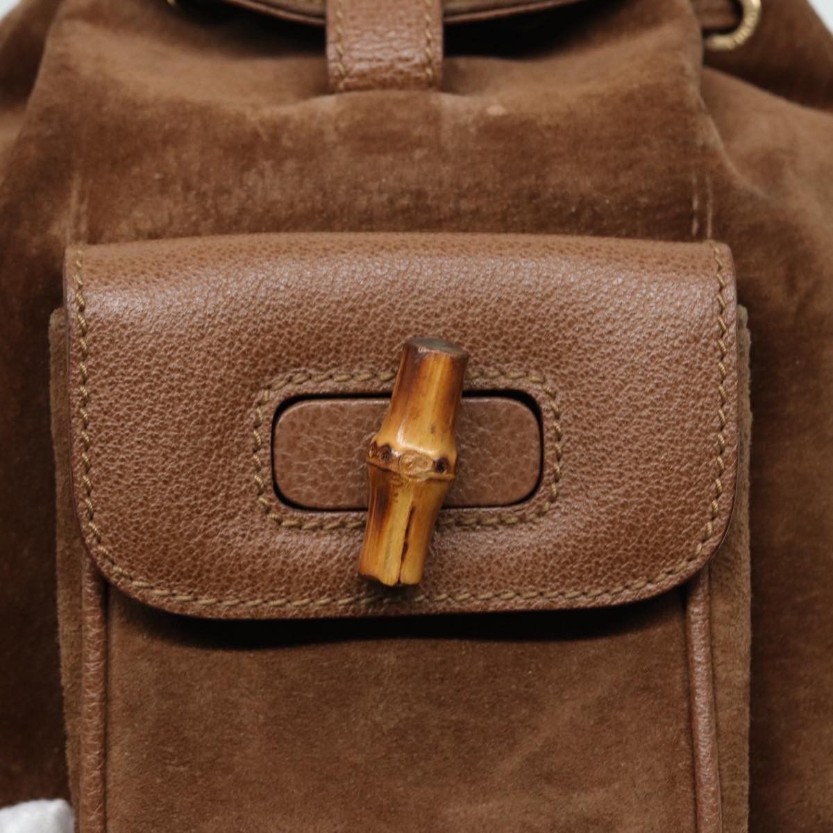 Gucci Bamboo Brown Suede Backpack Bag (Pre-Owned) Size ONE SIZE - 12 Thumbnail