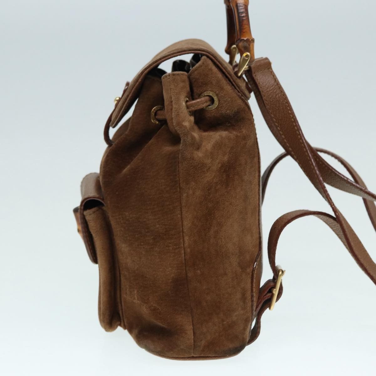 Gucci Bamboo Brown Suede Backpack Bag (Pre-Owned) Size ONE SIZE - 3 Thumbnail