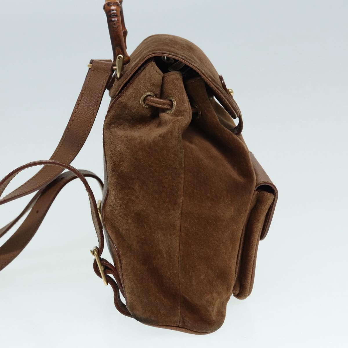 Gucci Bamboo Brown Suede Backpack Bag (Pre-Owned) Size ONE SIZE - 14 Thumbnail