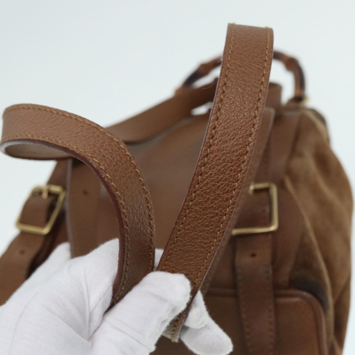Gucci Bamboo Brown Suede Backpack Bag (Pre-Owned) Size ONE SIZE - 18 Thumbnail