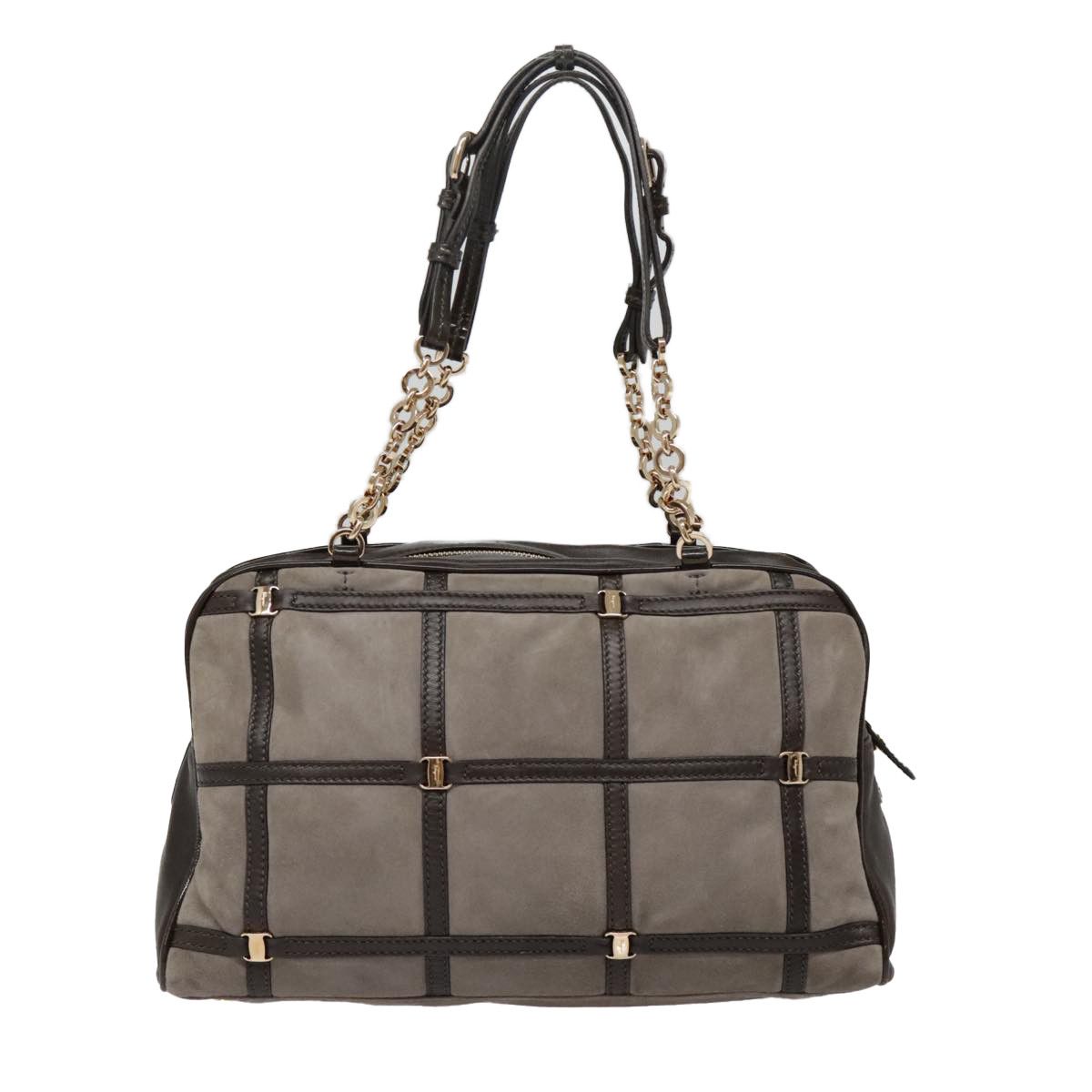 Salvatore Ferragamo Grey Suede Shoulder Bag (Pre-Owned) Size ONE SIZE - 2 Thumbnail