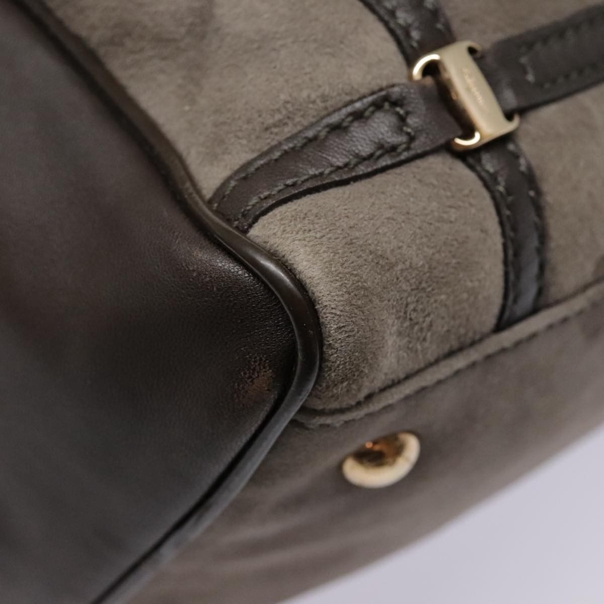 Salvatore Ferragamo Grey Suede Shoulder Bag (Pre-Owned) Size ONE SIZE - 7 Thumbnail