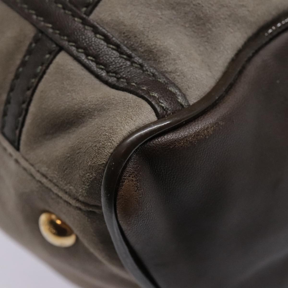 Salvatore Ferragamo Grey Suede Shoulder Bag (Pre-Owned) Size ONE SIZE - 10 Thumbnail