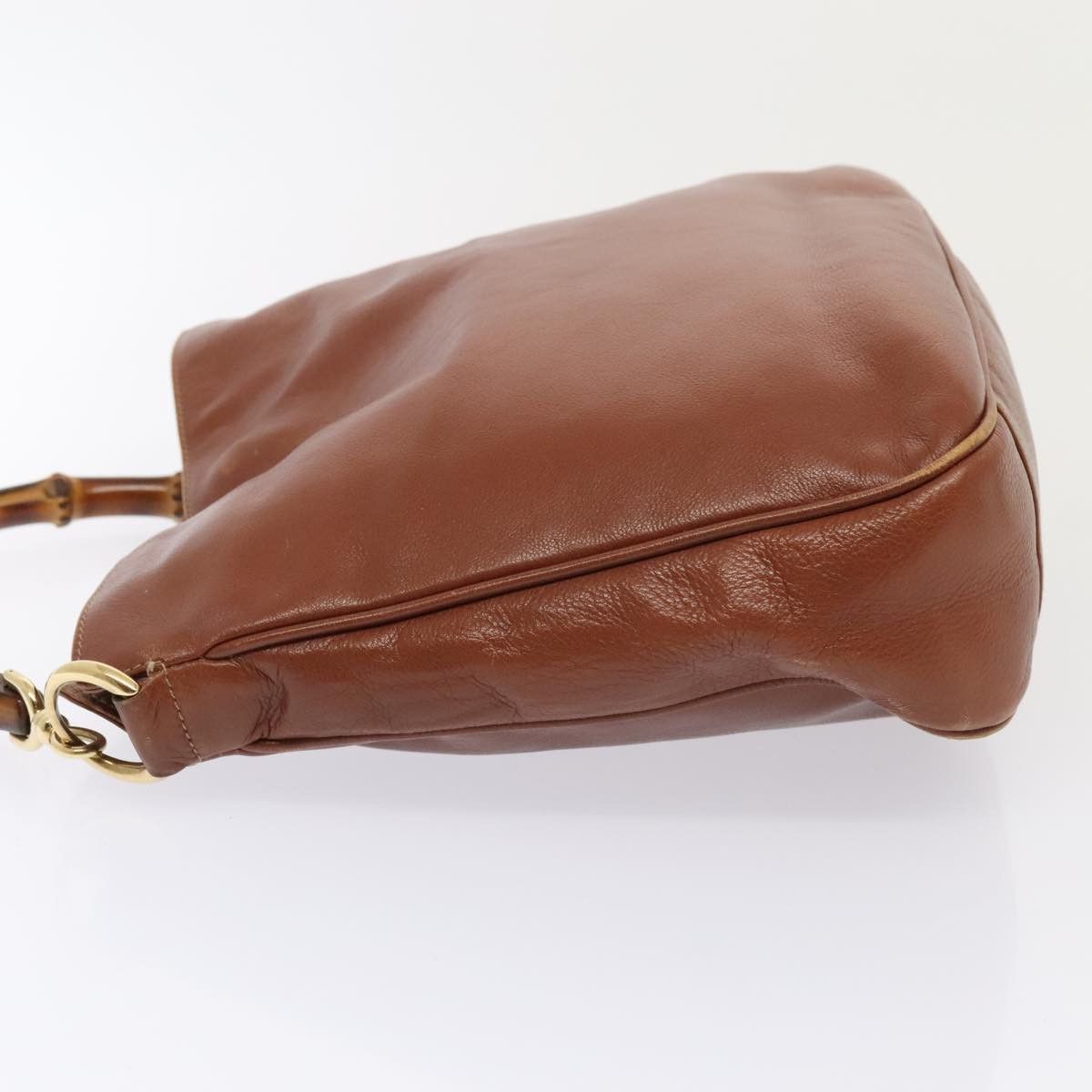 Gucci Bamboo Brown Leather Handbag (Pre-Owned) Size ONE SIZE - 4 Thumbnail