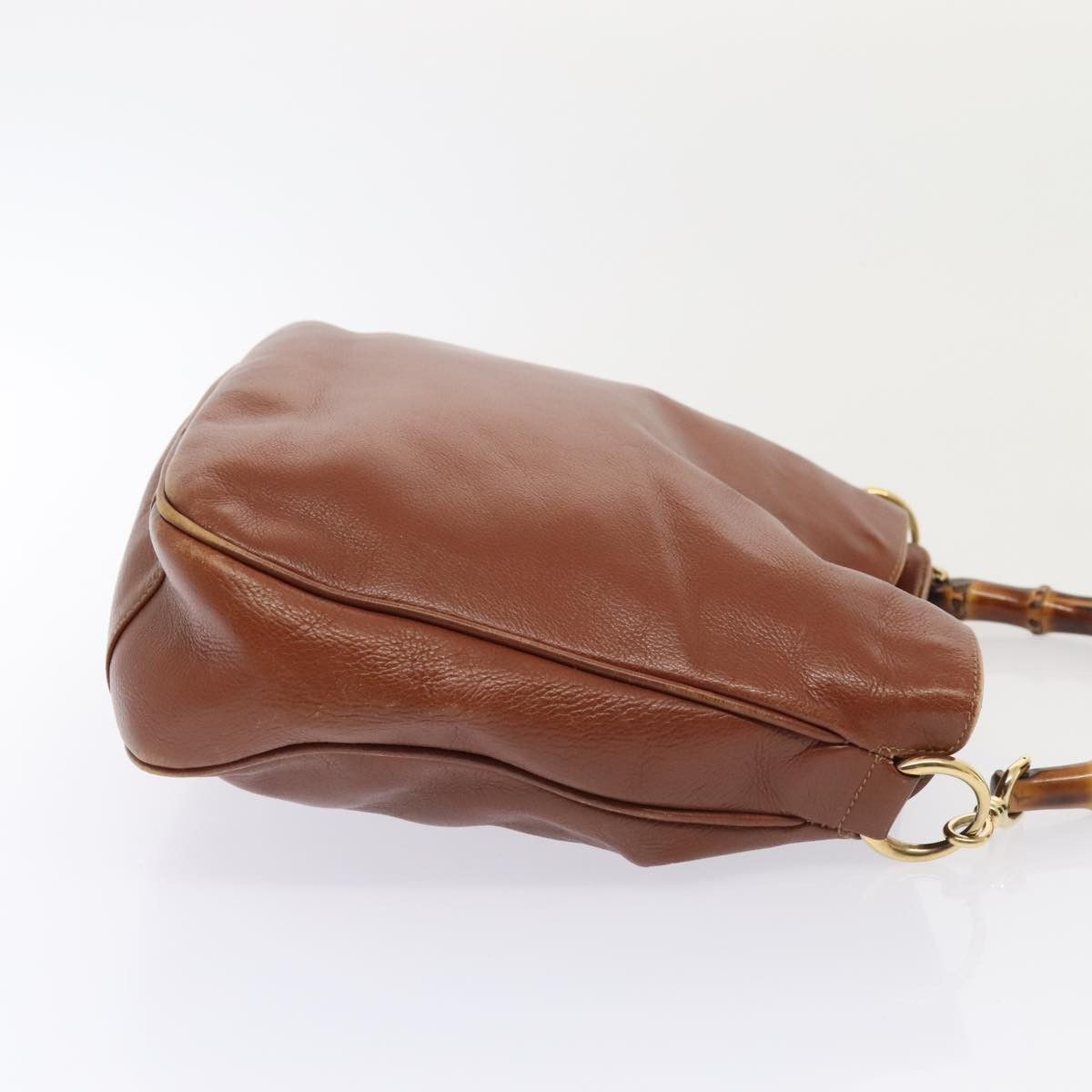 Gucci Bamboo Brown Leather Handbag (Pre-Owned) Size ONE SIZE - 3 Thumbnail