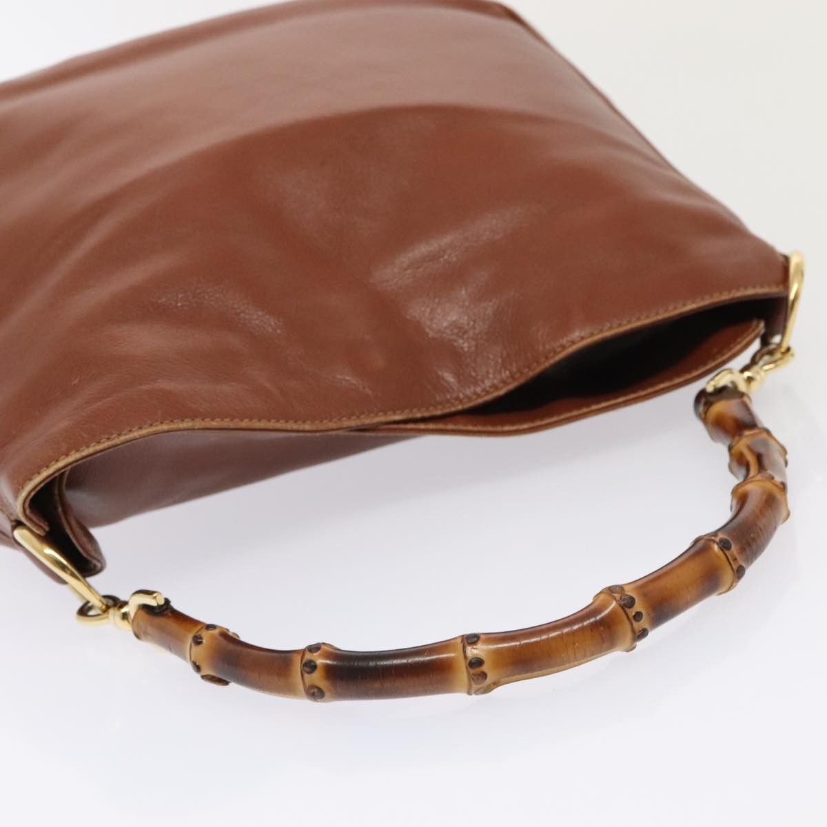 Gucci Bamboo Brown Leather Handbag (Pre-Owned) Size ONE SIZE - 5 Thumbnail