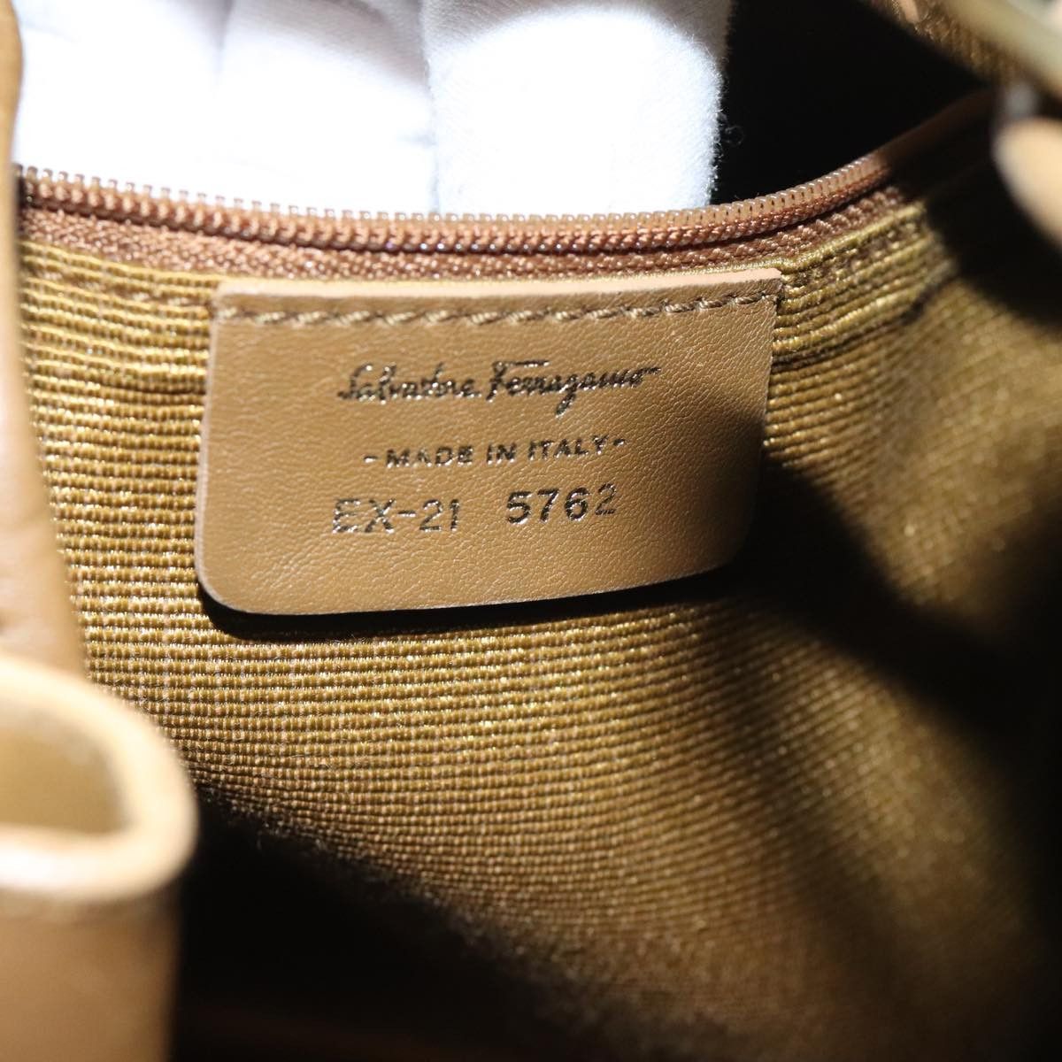 Salvatore Ferragamo Gancini Line Blue Canvas Shoulder Bag (Pre-Owned) Size ONE SIZE - 8 Thumbnail