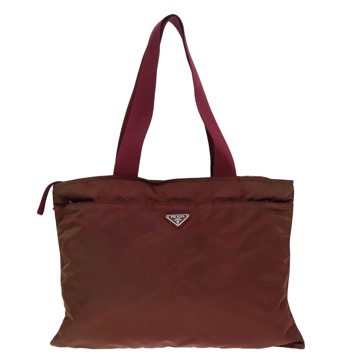 Prada Burgundy Synthetic Tote Bag (Pre-Owned) Size ONE SIZE - 14 Thumbnail