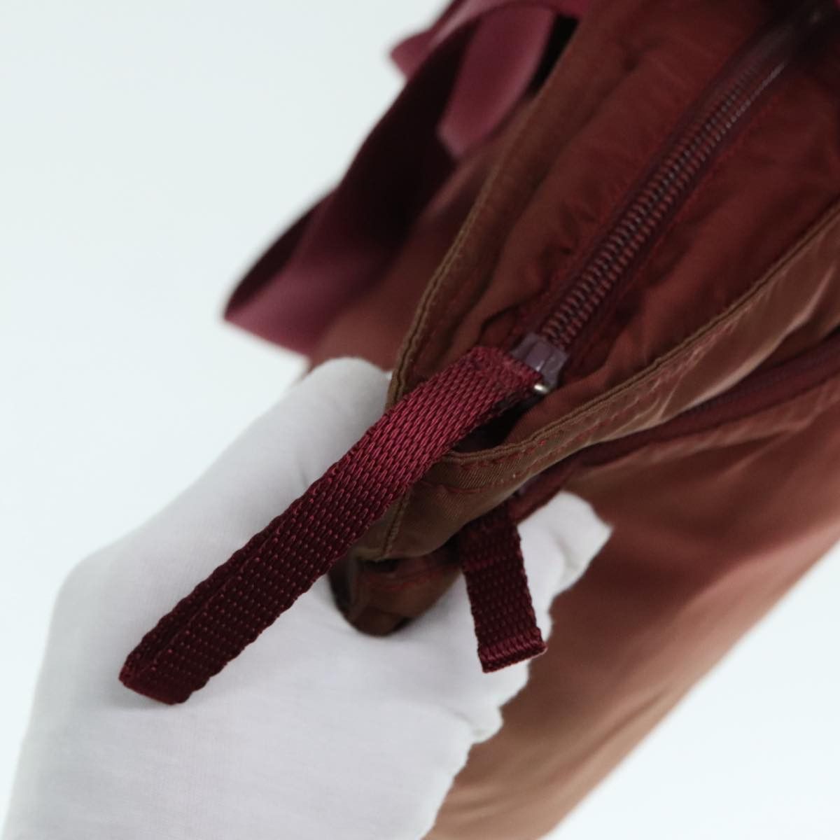 Prada Burgundy Synthetic Tote Bag (Pre-Owned) Size ONE SIZE - 18 Thumbnail