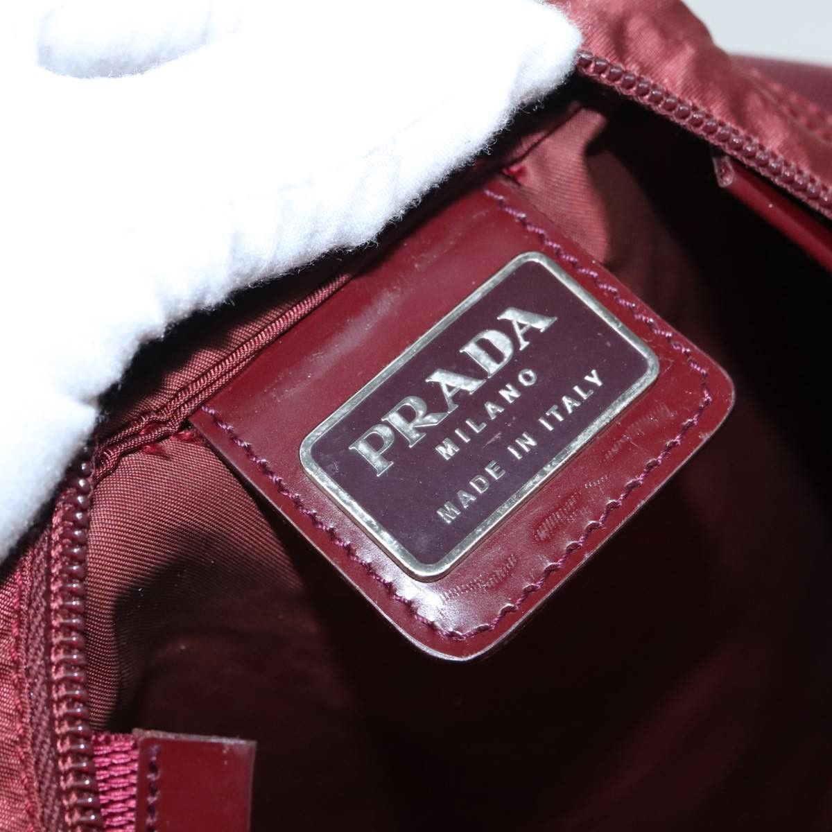 Prada Burgundy Synthetic Tote Bag (Pre-Owned) Size ONE SIZE - 13 Thumbnail