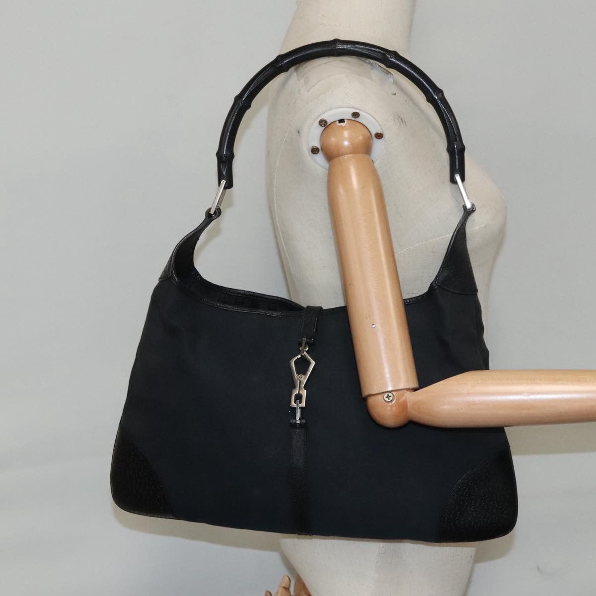 Gucci Jackie Black Canvas Shoulder Bag (Pre-Owned) Size ONE SIZE - 17 Thumbnail