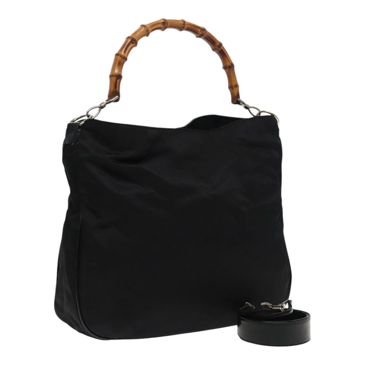 Gucci Bamboo Black Synthetic Handbag (Pre-Owned) Size ONE SIZE - 16 Thumbnail
