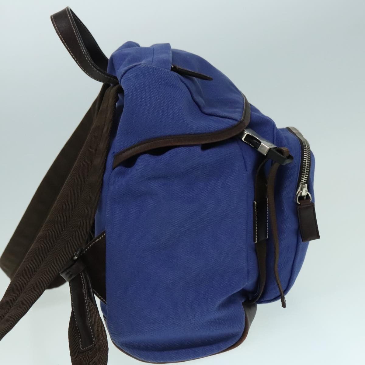 Prada Blue Canvas Backpack Bag (Pre-Owned) Size ONE SIZE - 4 Thumbnail