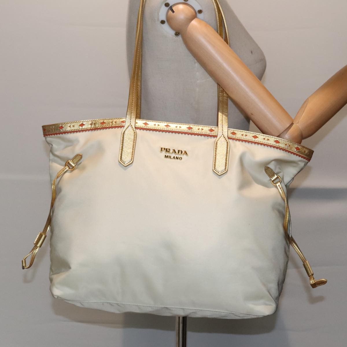Prada Re-Nylon Beige Synthetic Tote Bag (Pre-Owned) Size ONE SIZE - 14 Thumbnail