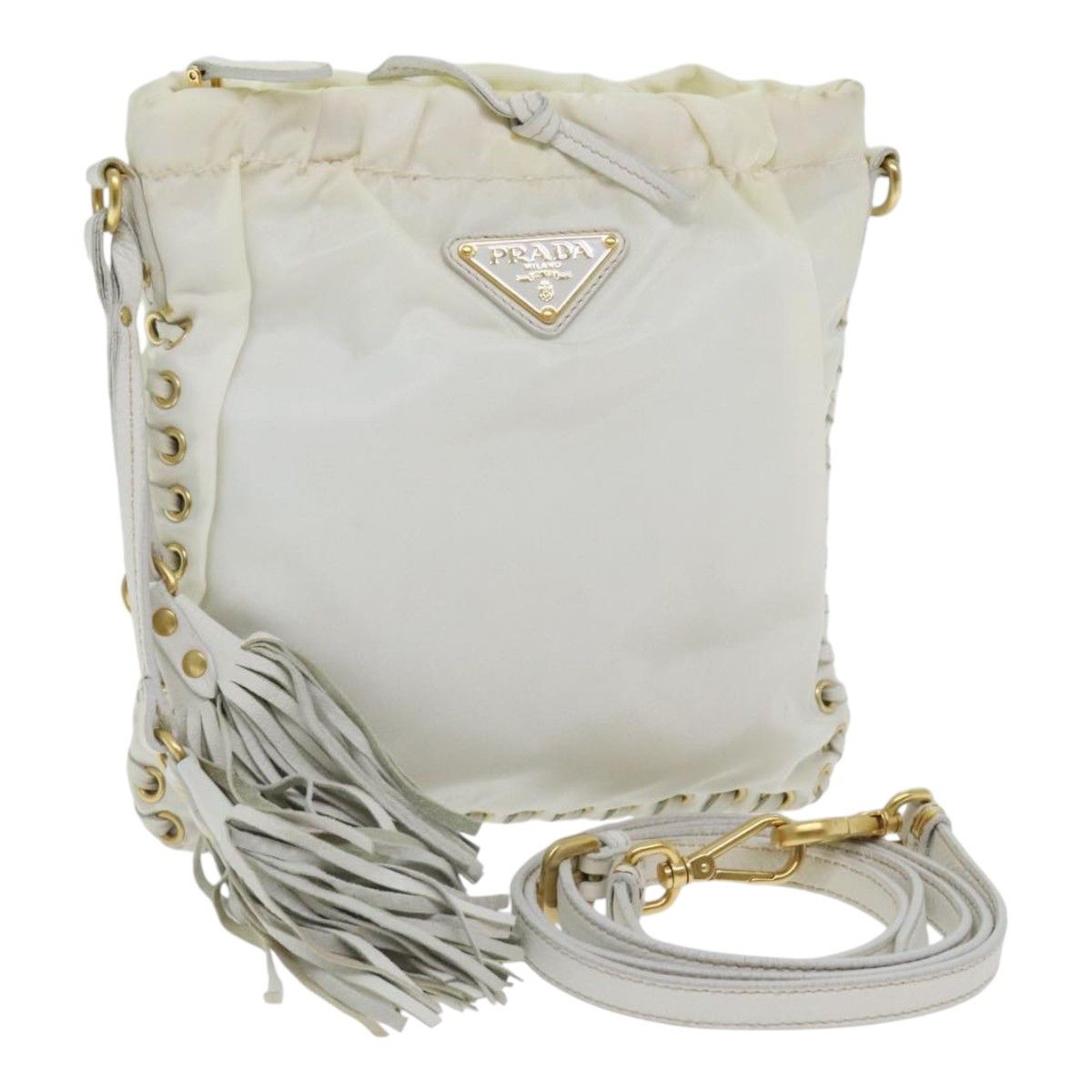 Prada White Synthetic Shoulder Bag (Pre-Owned) Size ONE SIZE - 17 Thumbnail